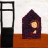 Antonella Spanu, Disabitando punto a capo, 2000, installazione, tessuti, ricami, gomitoli, dimensione ambiente
