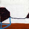 Antonella Spanu, Disabitando punto a capo, 2000, installazione, tessuti, ricami, gomitoli, dimensione ambiente