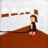 Antonella Spanu, Disabitando punto a capo, 2000, installazione, tessuti, ricami, gomitoli, dimensione ambiente